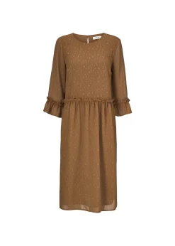 Modström Preloved Costa print dress, varen er en brugt style - Brown Strokes< Preloved