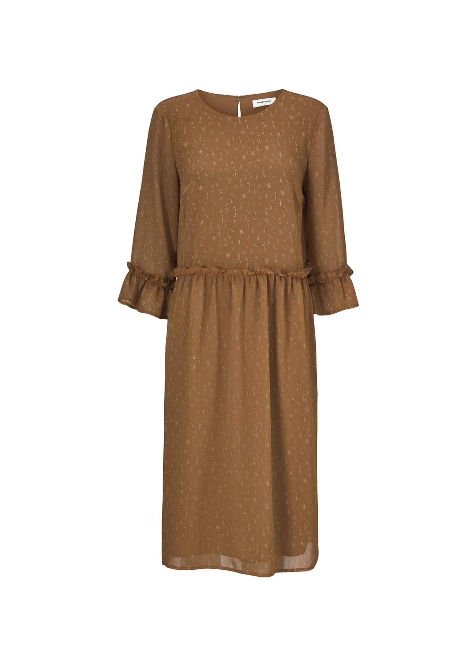 Modström Preloved Costa print dress, varen er en brugt style - Brown Strokes< Preloved