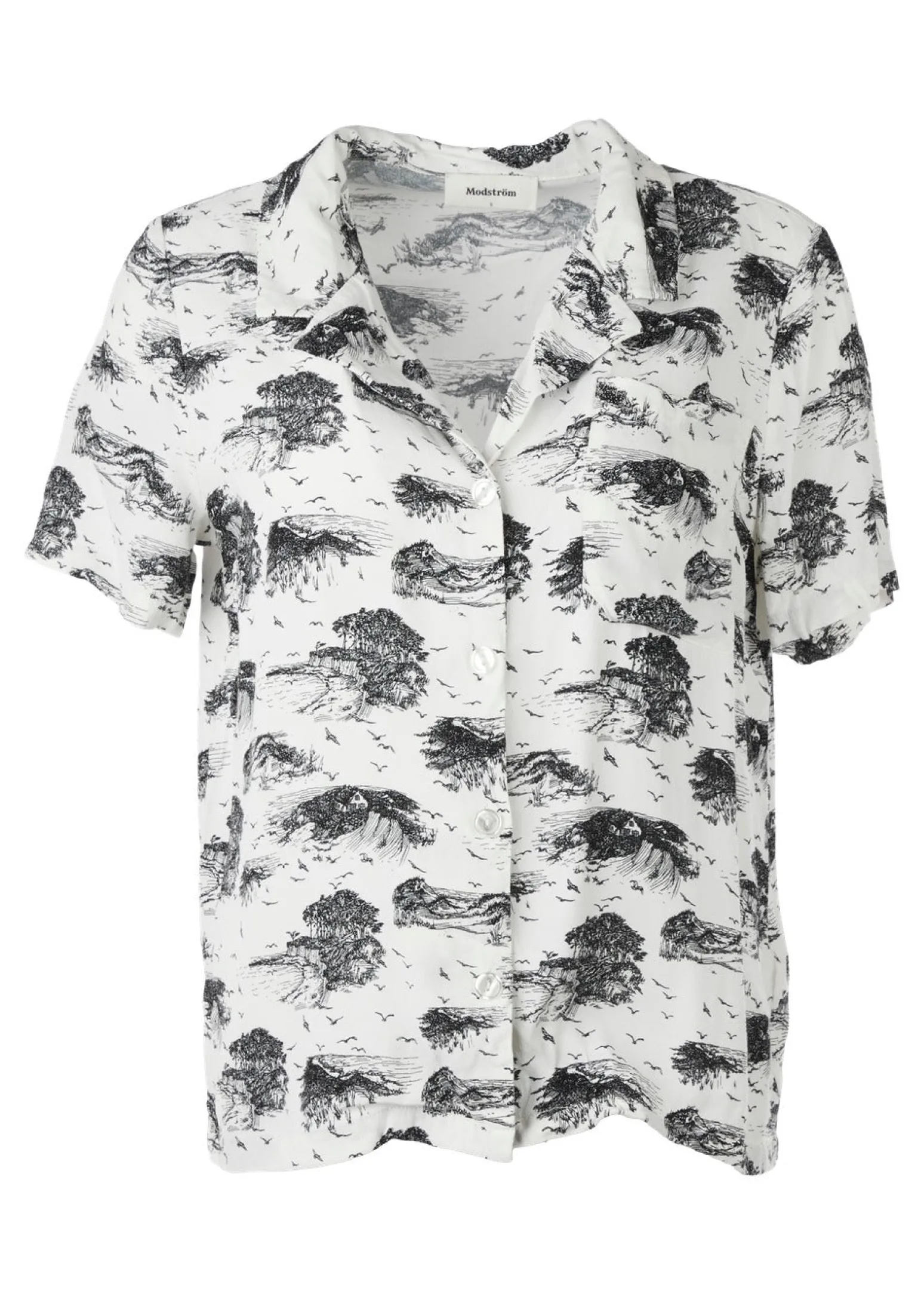 Modström Preloved Ivar print shirt, varen er en brugt style -< Preloved