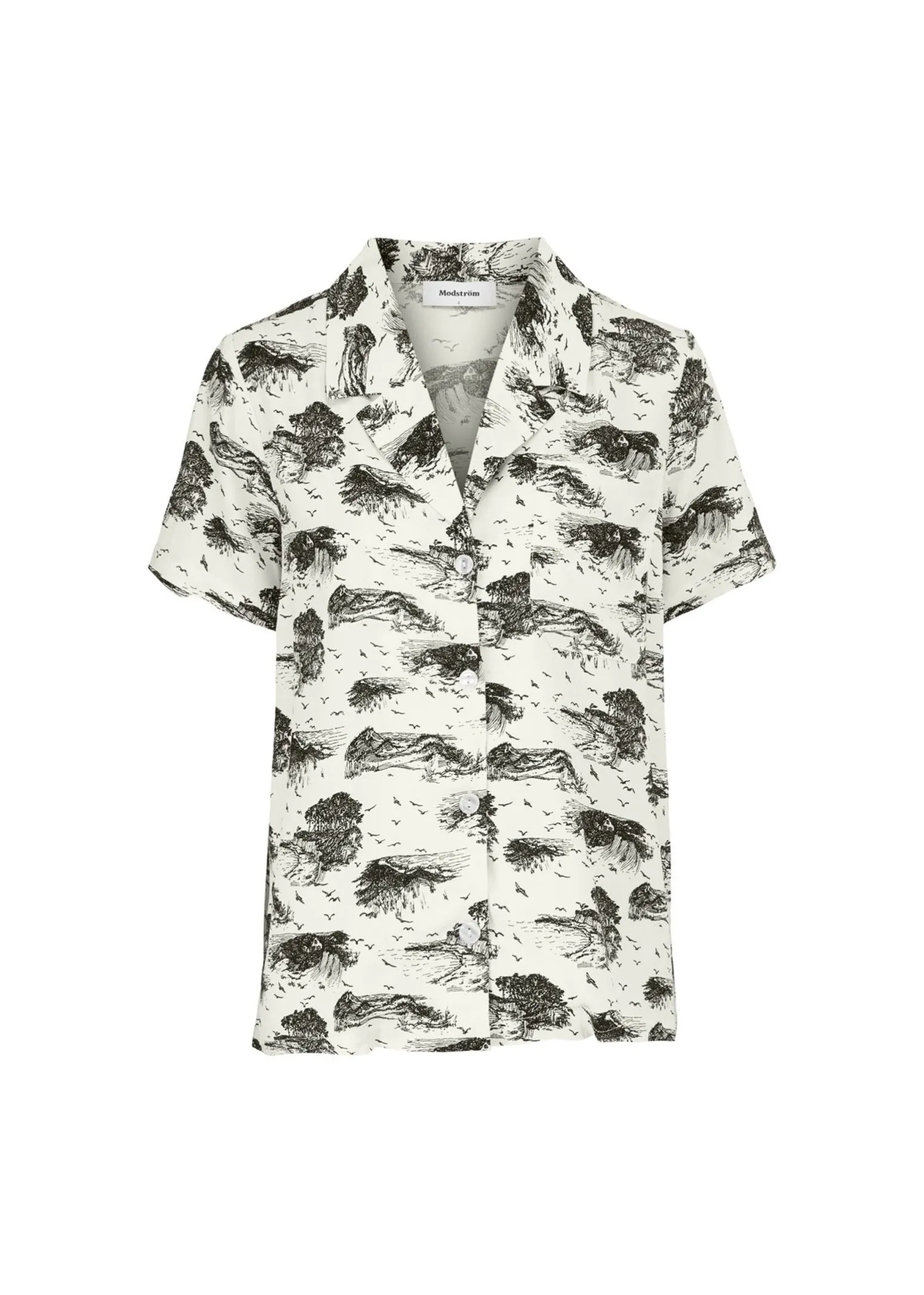 Modström Preloved Ivar print shirt, varen er en brugt style -< Preloved