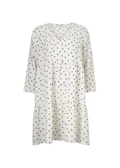Modström Preloved Richie print dress, varen er en brugt style - Off White Dot< Preloved
