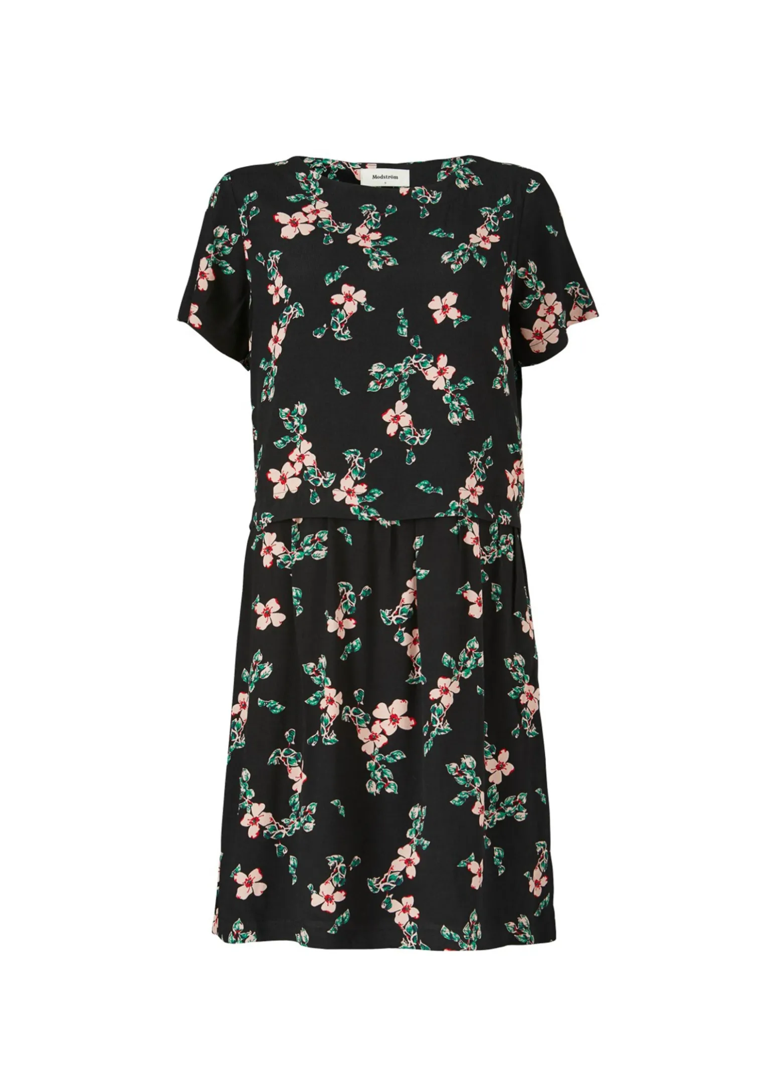 Modström Preloved Tassel print dress, varen er en brugt style - Black bloom< Preloved