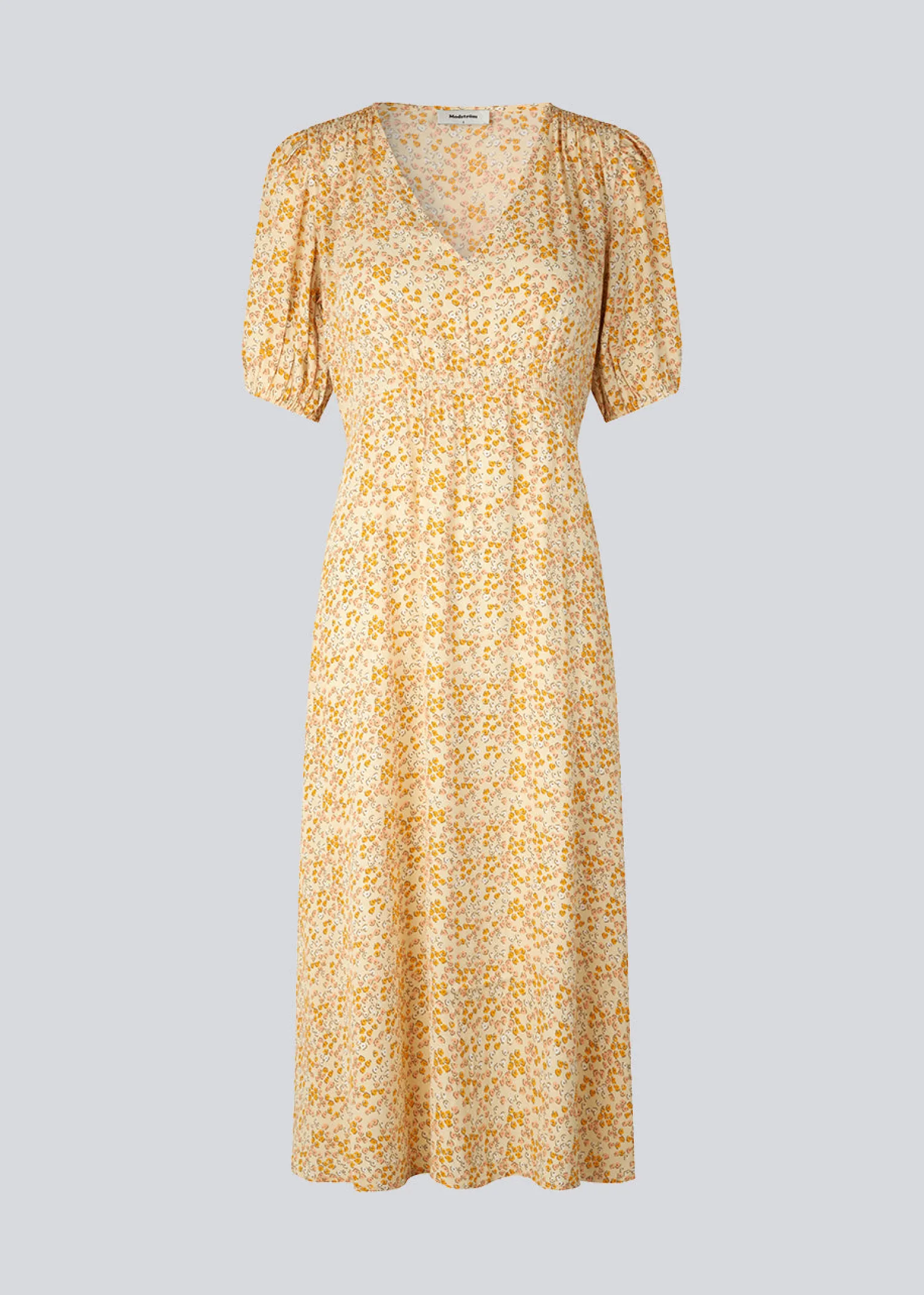 Modström RavenMD long print dress - Bobble Bloom Peach< Kjoler