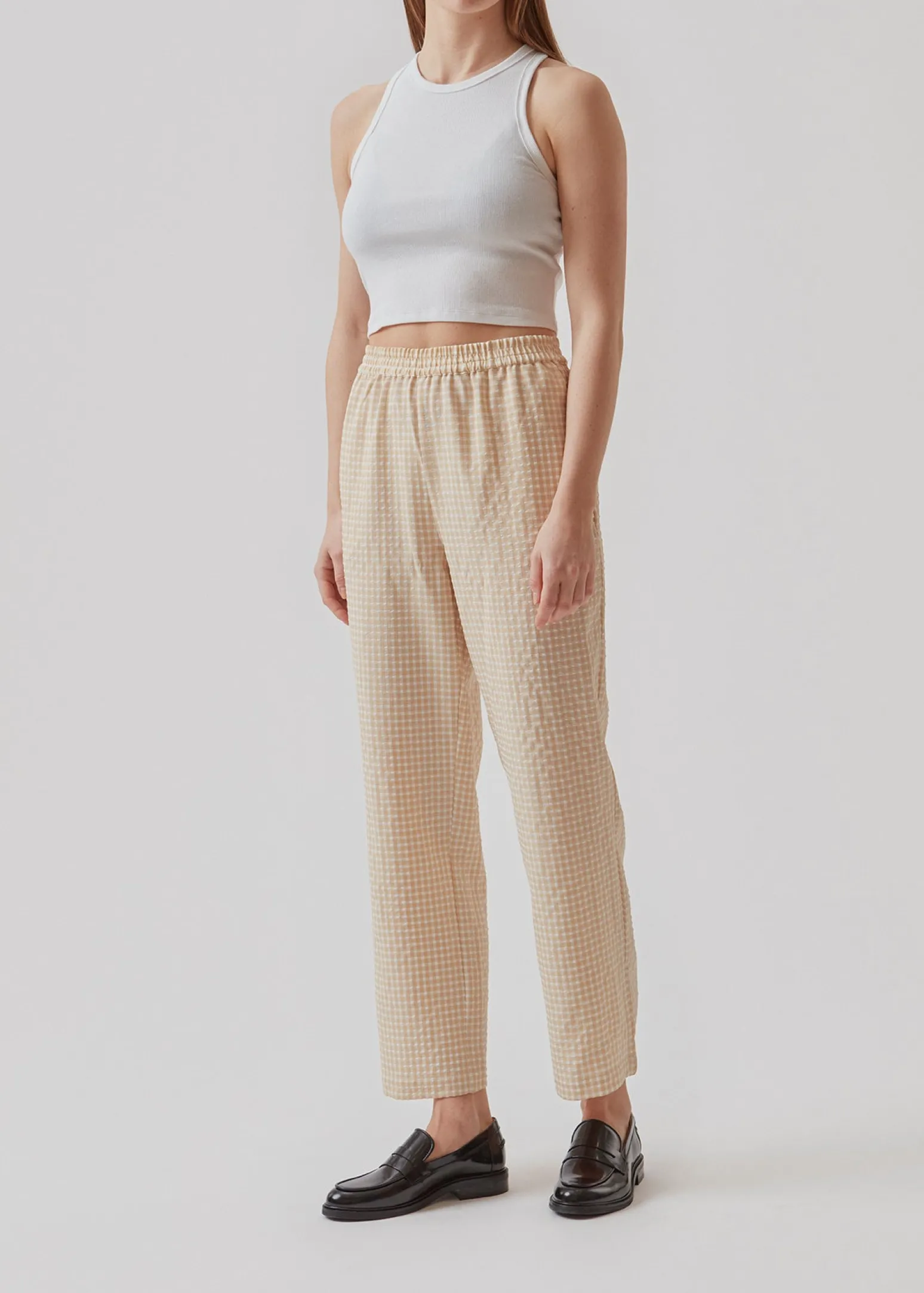 Modström RimmeMD pants - Beige Check< Bukser