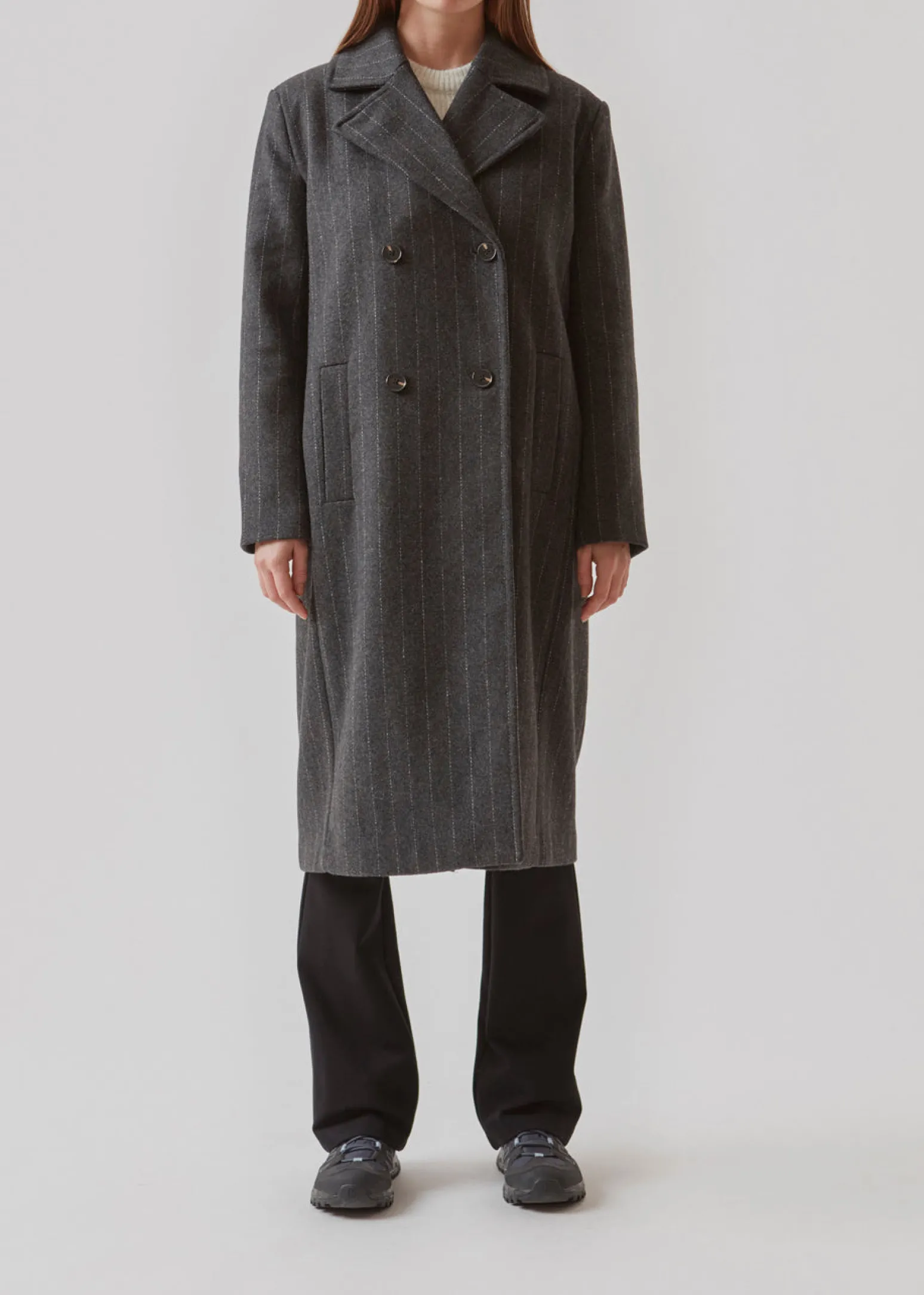 Modström StinnaMD coat - Dark Grey Pinstripe< Frakker & Jakker