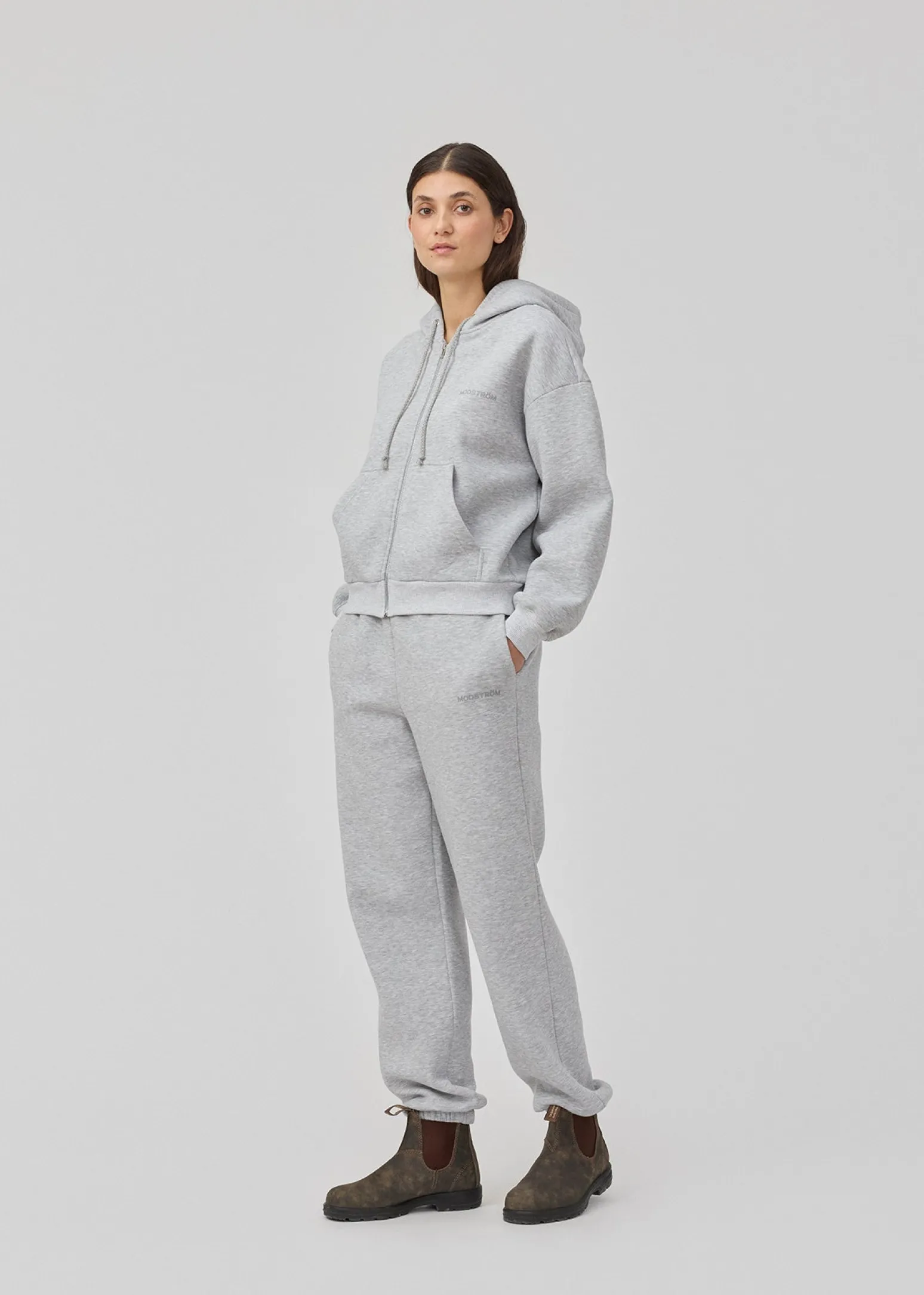 Modström TiaMD zip - Grey Melange< Basic|Sweatsuits