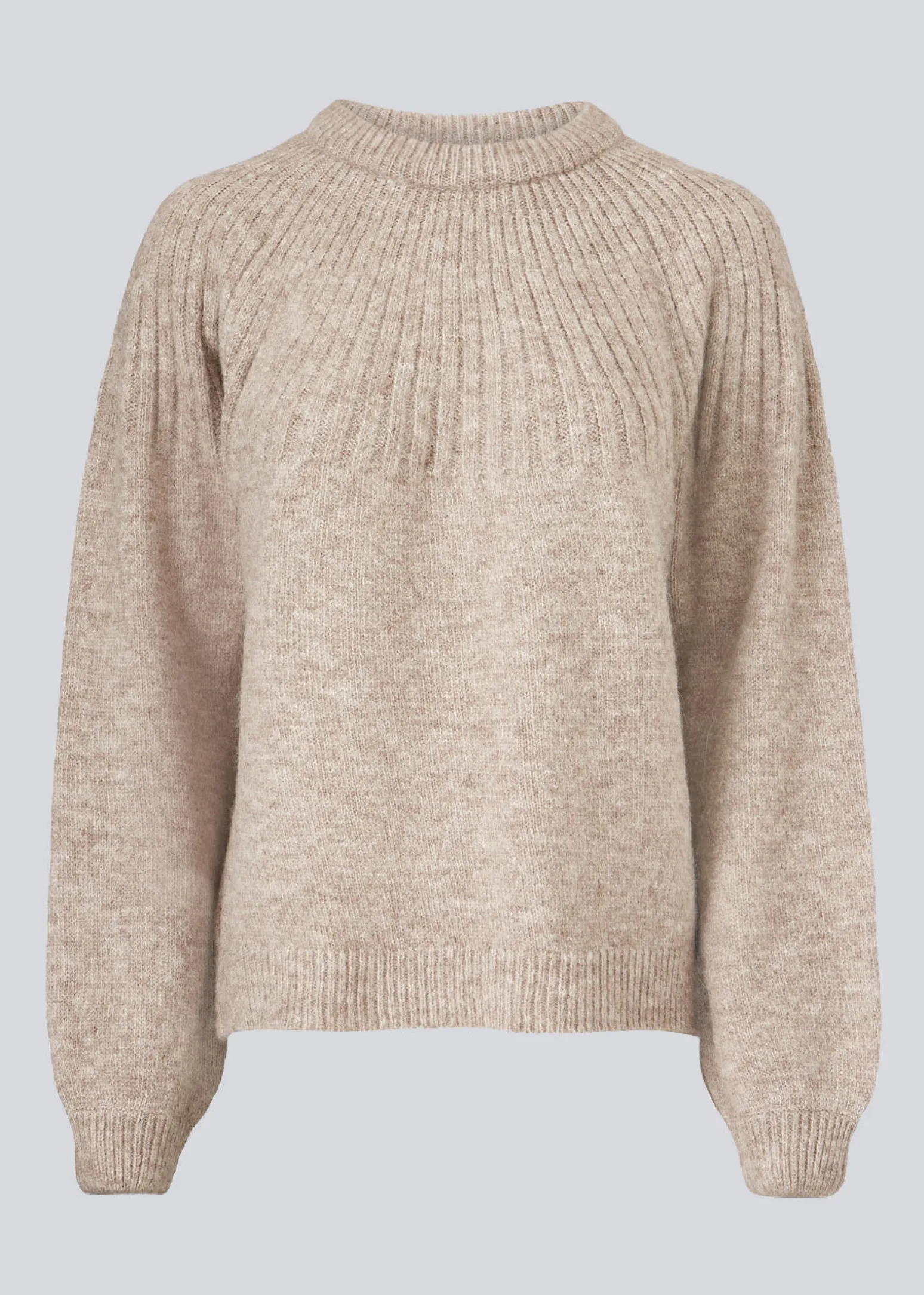 Modström Truce o-neck - Beige melange< Basic|Strik & Bluser